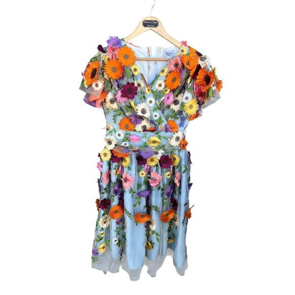 Magnolia Place Vintage Flower Party Midori Swing Dress 100% Polyester Size XL - Picture 3 of 8